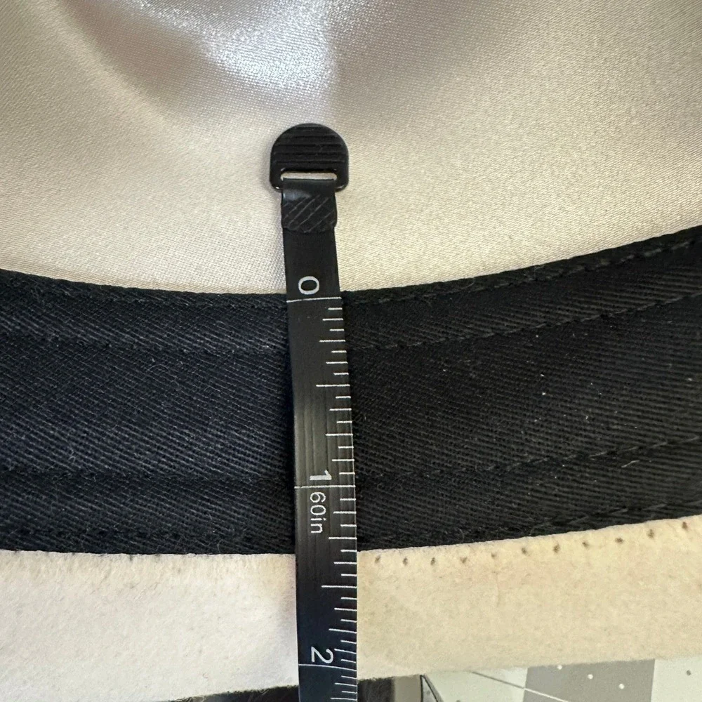 Hat Bar Custom White Felt Cowboy Hat Brown Ribbon Band 55cm MJ's